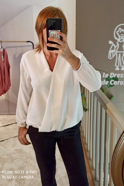 Blouse Cache-Coeur Blanche
