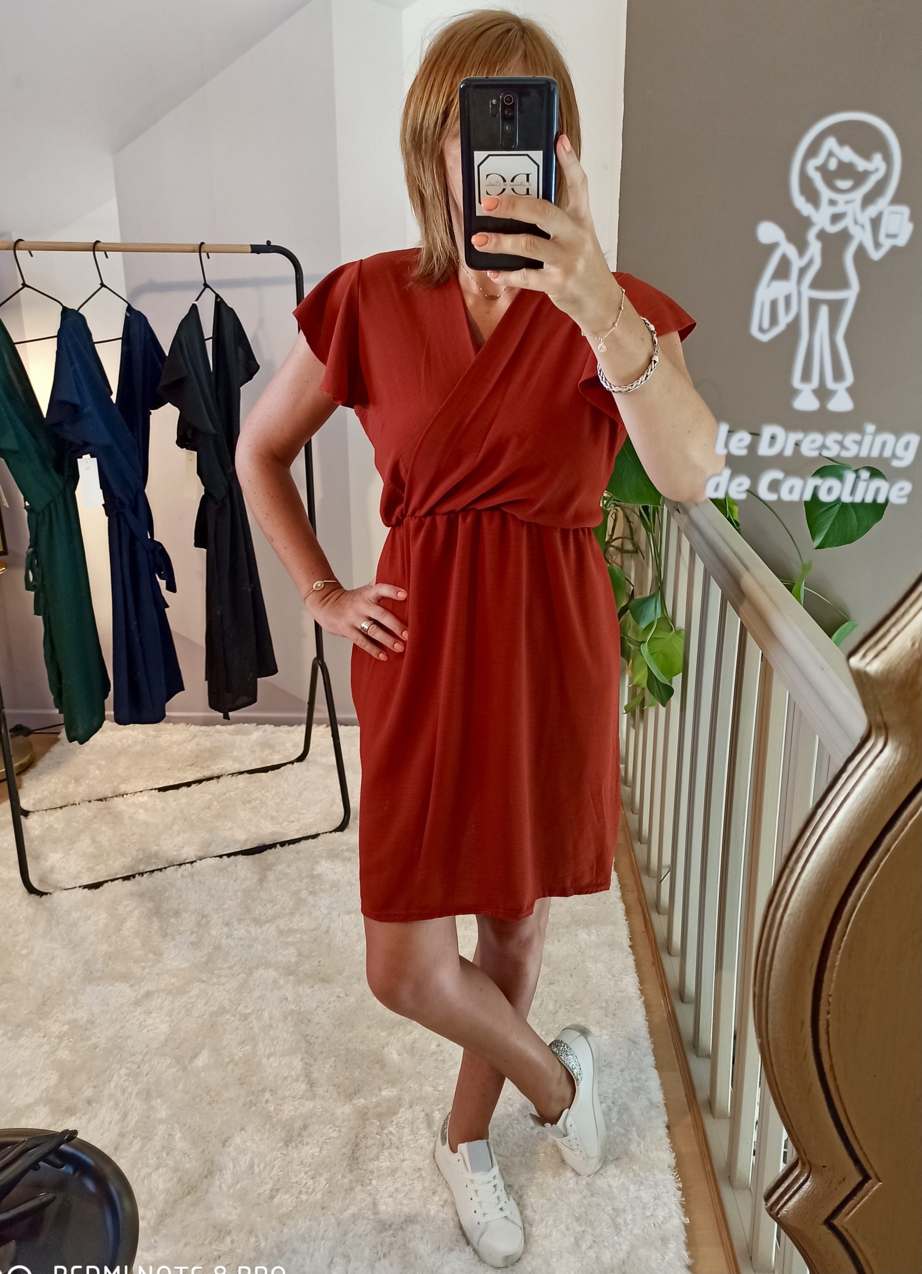 Robe Courte Ceinture Rouille – Image 2