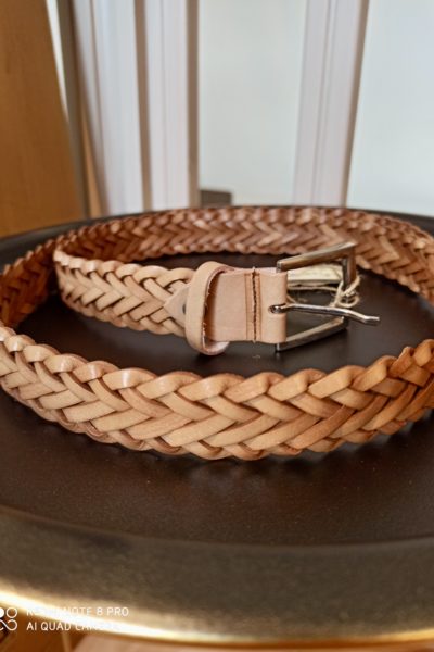 Ceinture Cuire Tresse Crème