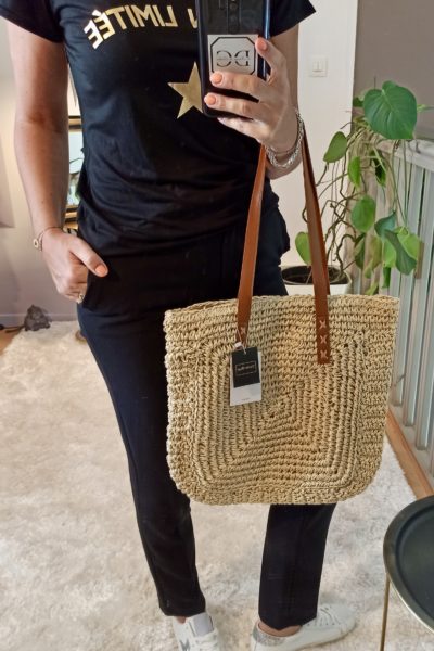 Sac à Main Paille Beige