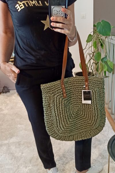 Sac à Main Paille Kaki