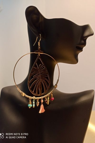 Boucles d'Oreilles Créoles Feuilles