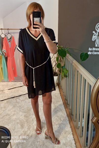 Robe Courte Voile Noir