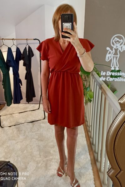 Robe Courte Ceinture Rouille