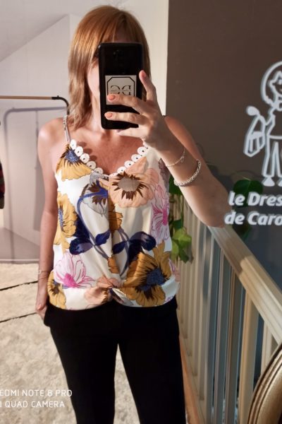 Débardeur Fleurs Blanc