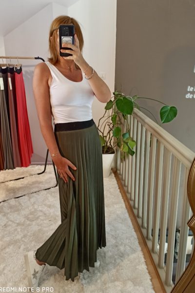 Jupe Plissée Kaki