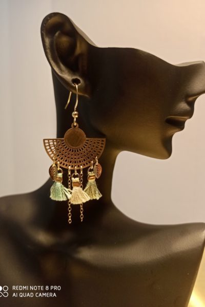 Boucles d'oreilles Breloques Vert d'eau