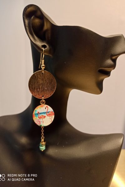 Boucles d'oreilles Flamant Rose