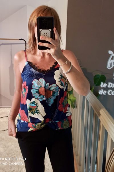 Débardeur Fleurs bleu