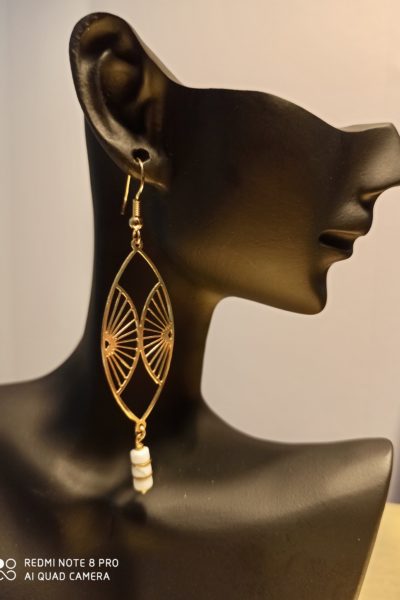 Boucles d'oreilles  Oeil Double Blanc