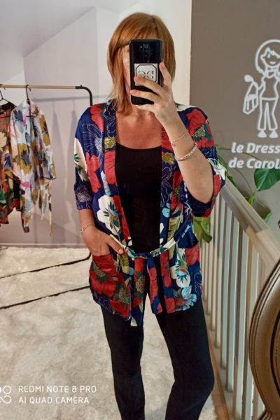 Kimono Fleuri Bleu