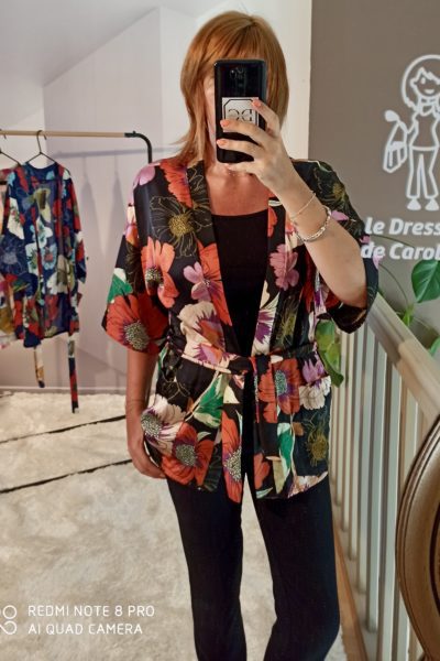 Kimono Fleuri Noir