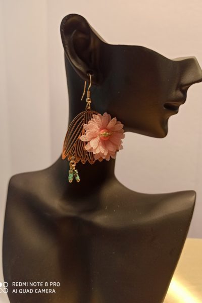 Boucles d'oreilles Fleurs Rose