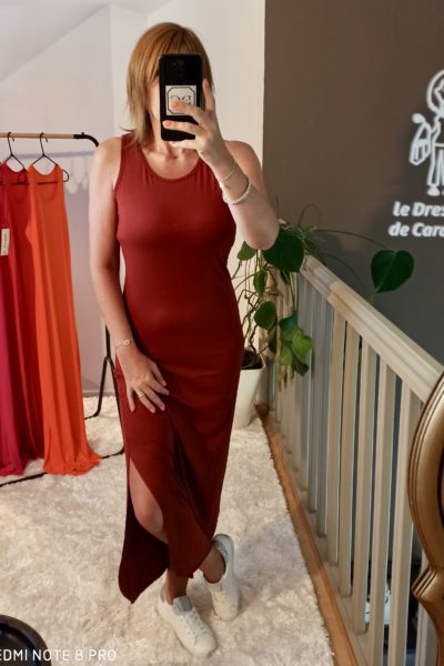 Robe Longue Basique Brun