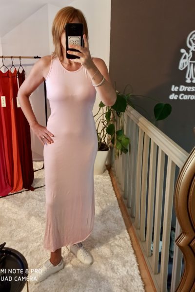 Robe Longue Basique Rose