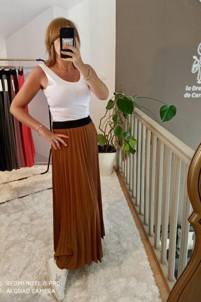 Jupe Plissée Brun