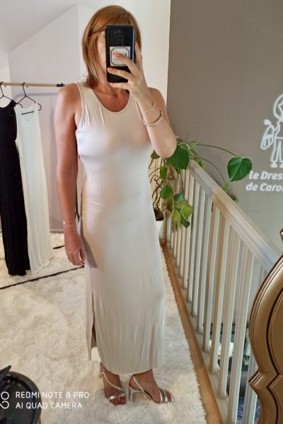 Robe Longue Basique Beige clair