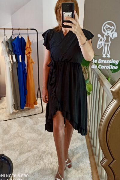 Robe Midi Volants Noir