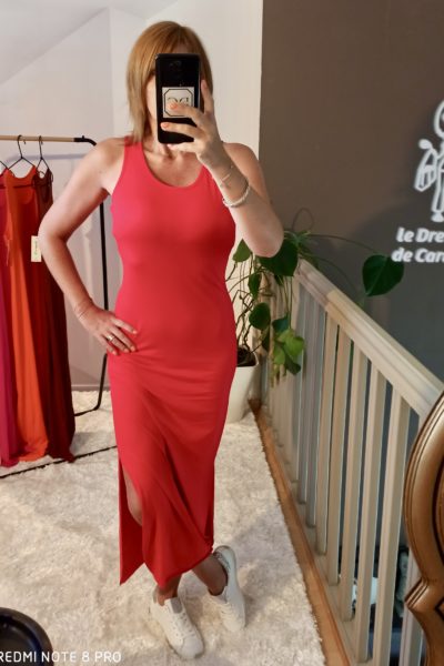 Robe Longue Basique Rouge