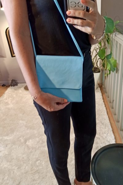 Sac Cuir Bandoulière Bleu Ciel