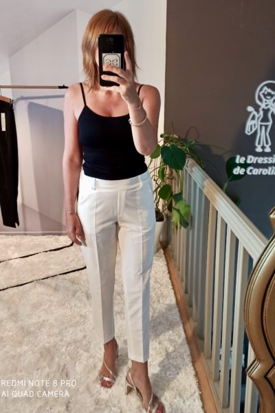 Pantalon Carotte Blanc