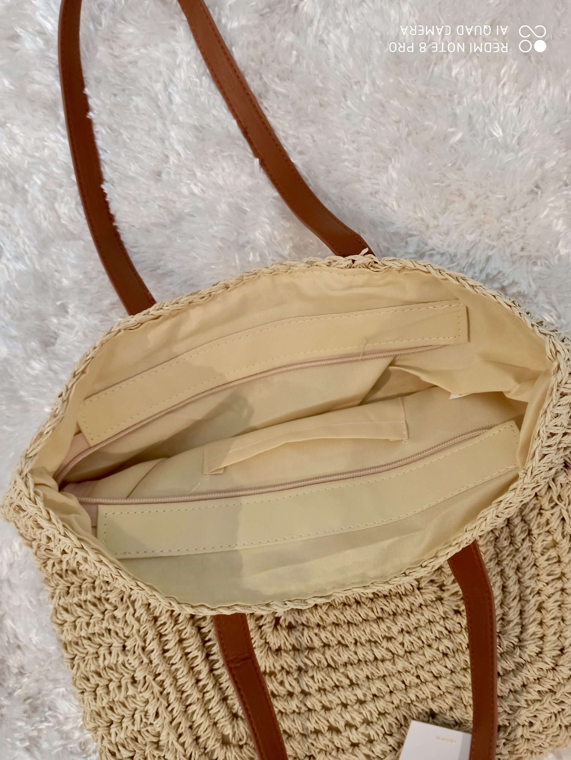 Sac à Main Paille Beige – Image 3