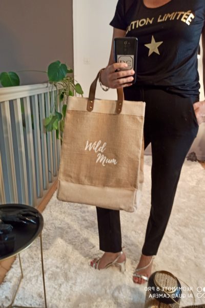 Cabas jute Wild Mum
