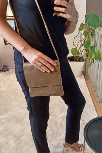Sac Cuir Bandoulière Taupe