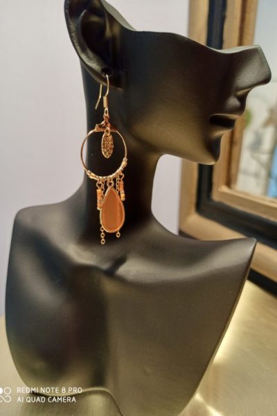 Boucles d'oreilles Gouttes Orange