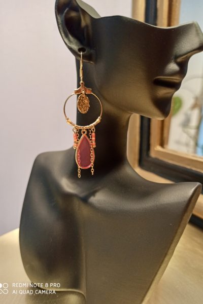 Boucles d'oreilles Gouttes Rose