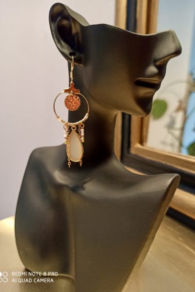 Boucles d'oreilles Gouttes Ivoire