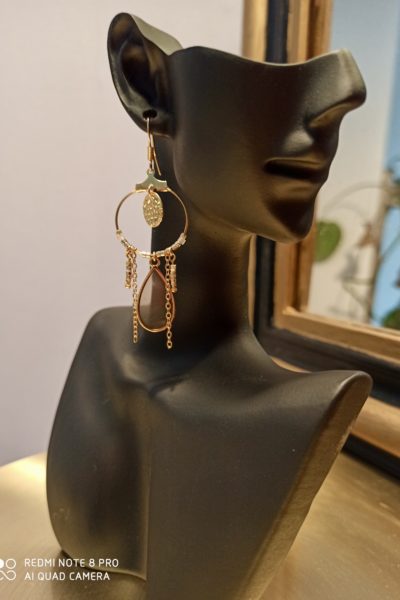 Boucles d'oreilles Gouttes Beige