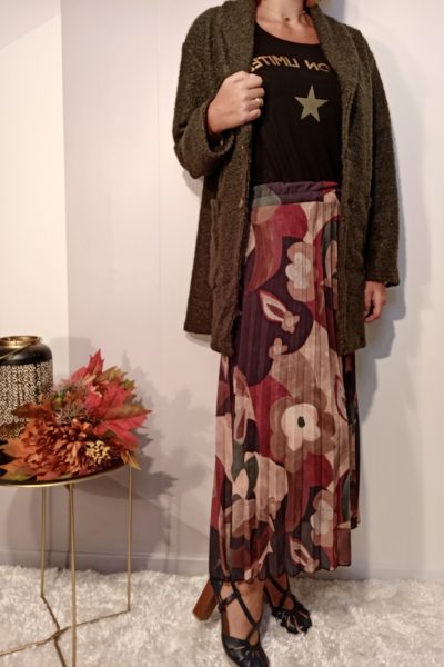 Jupe Plissée Fleurs