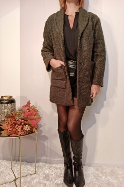 Manteau Bouclettes Kaki