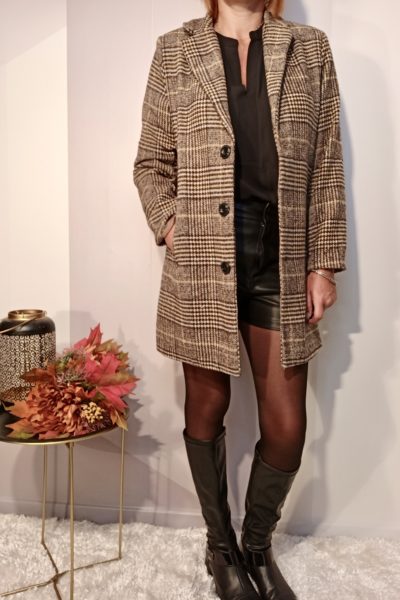 Manteau Carreaux Bronze
