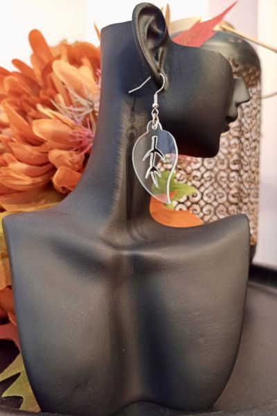 Boucles d'oreilles Plexi Feuille