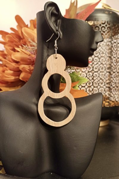 Boucles d'oreilles Bois Boule