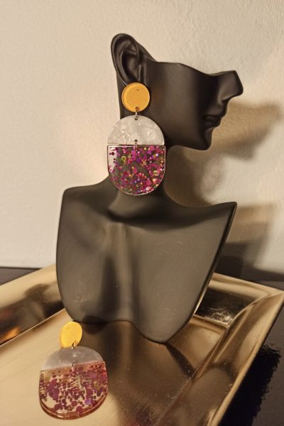 Boucles D'Oreilles Clous Pop Jaune