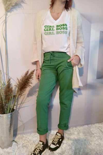 Tshirt Girl Boss Vert