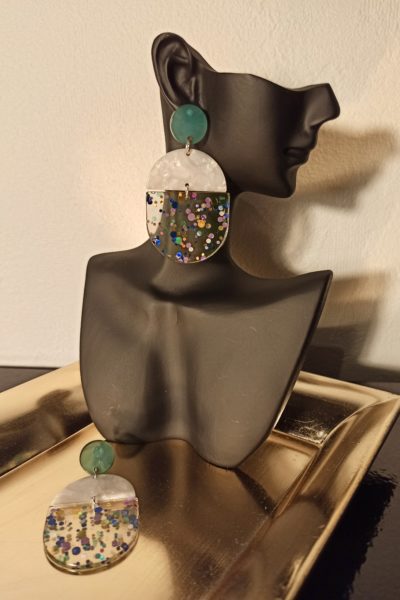 Boucles D'Oreilles Clous Pop Vert