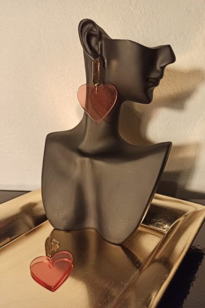 Boucles D'Oreilles Clous Rose et Or