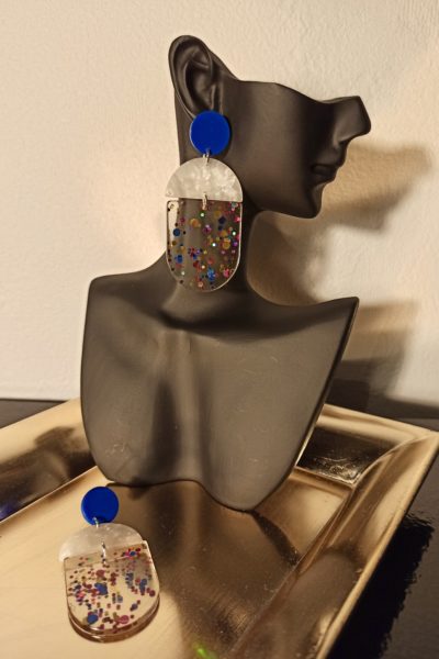 Boucles D'Oreilles Clous Pop Bleu