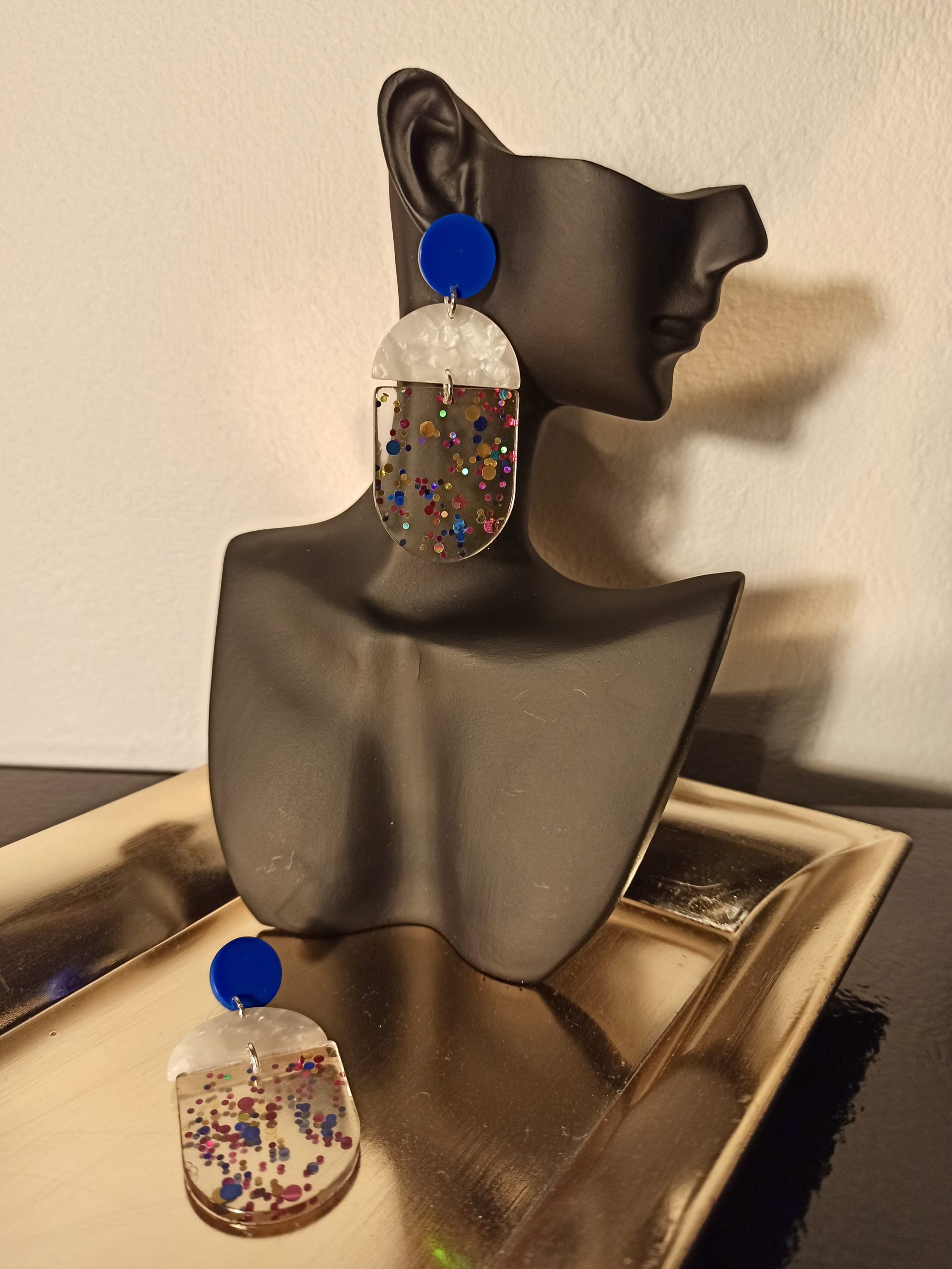 Boucles D'Oreilles Clous Pop Bleu