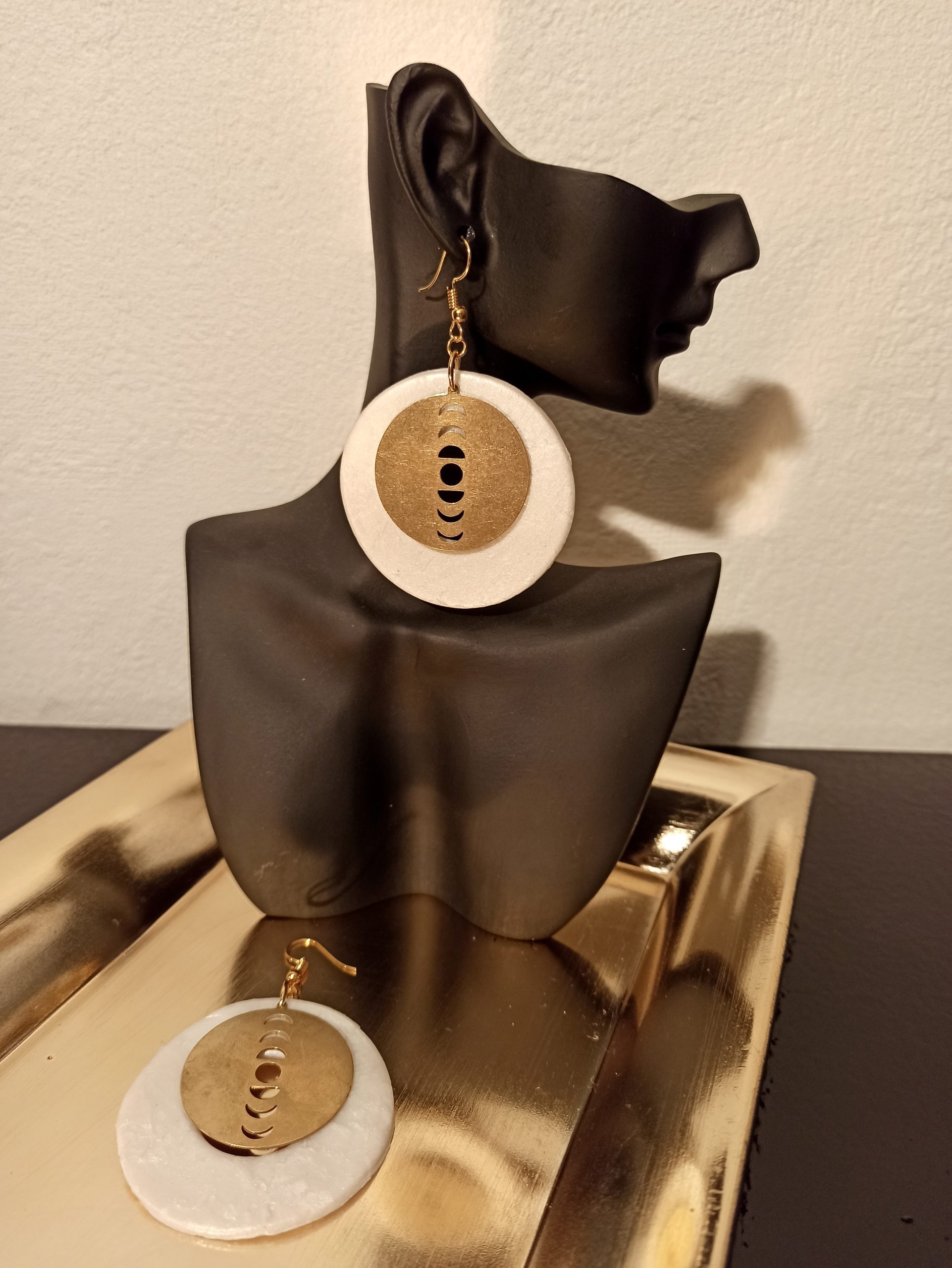 Boucles D'Oreilles Phase Lune & Lune