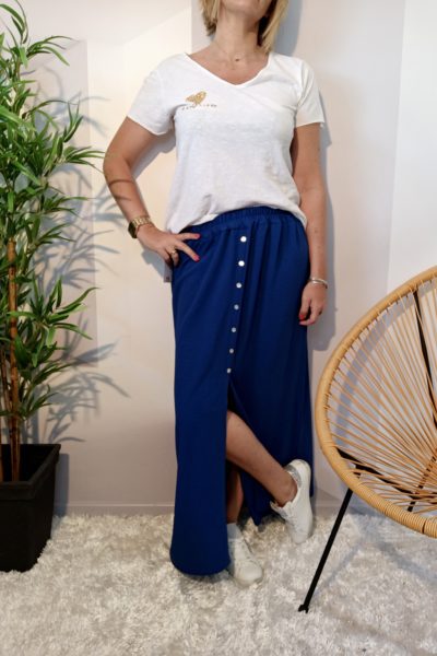 Jupe Longue Fluide Bleu Royal