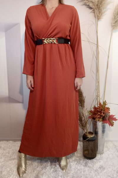 Robe Longue Ceinture Rouille