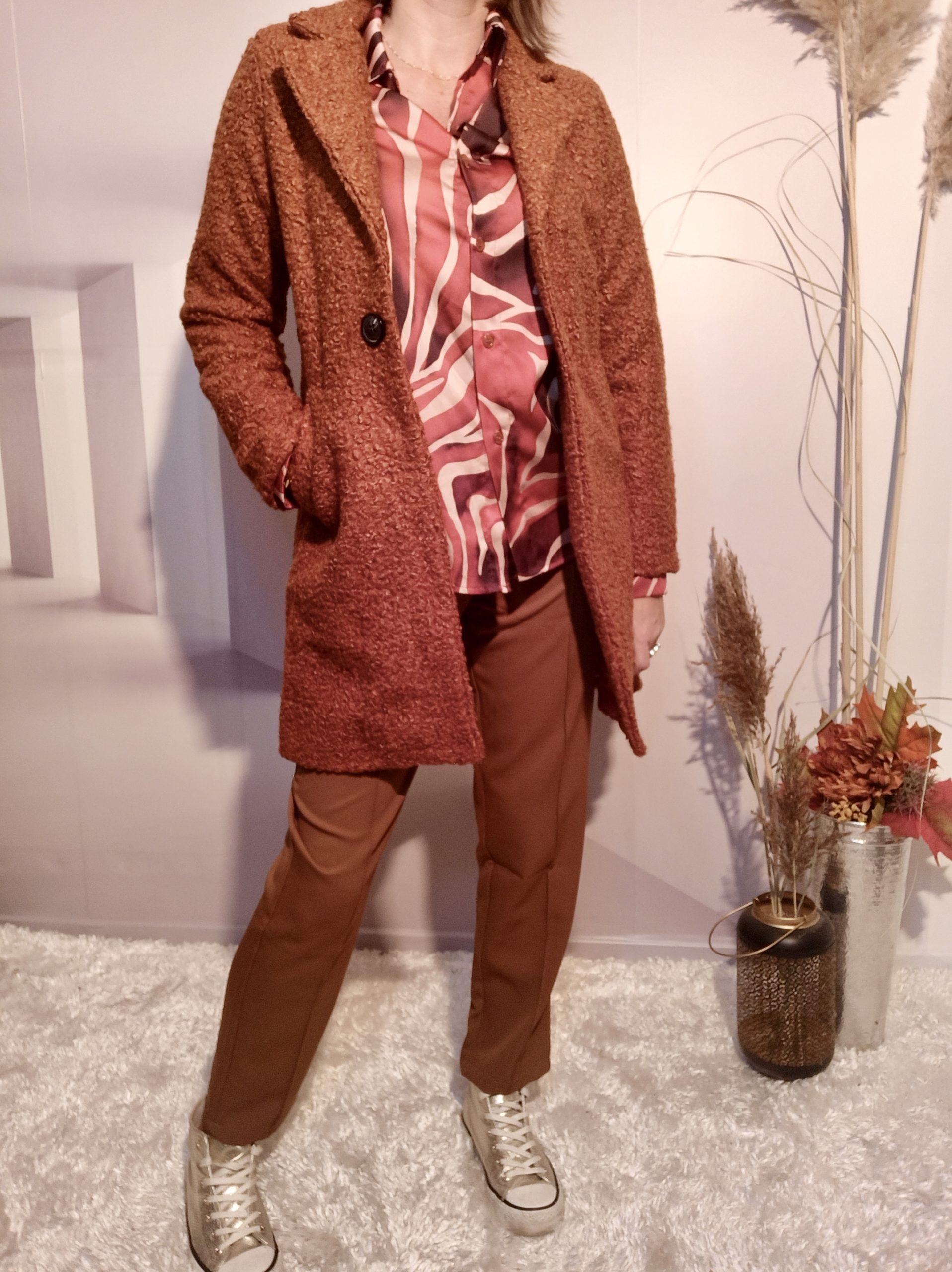 Manteau Bouclettes Brun – Image 2