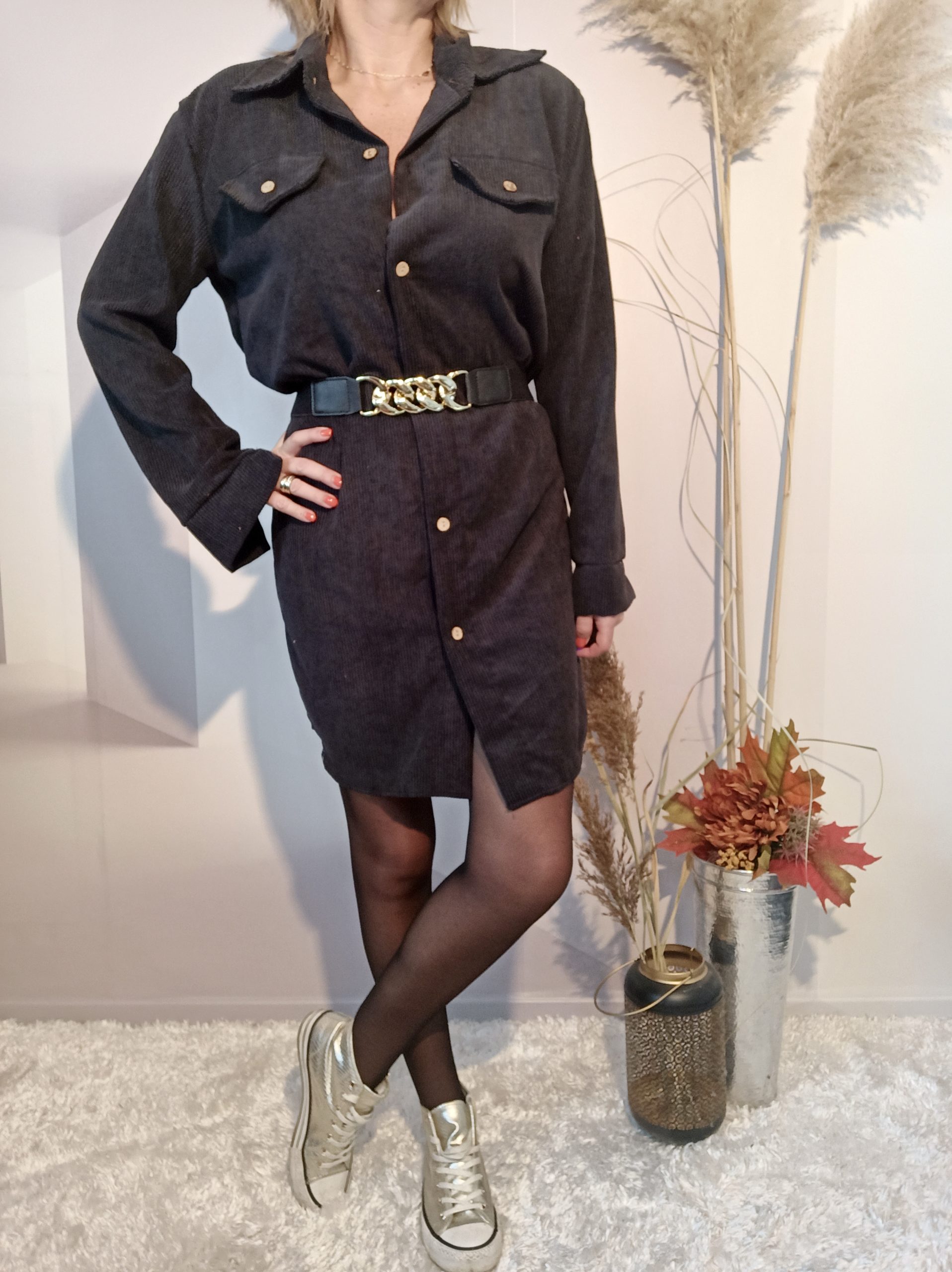 Robe Chemise Noir – Image 3