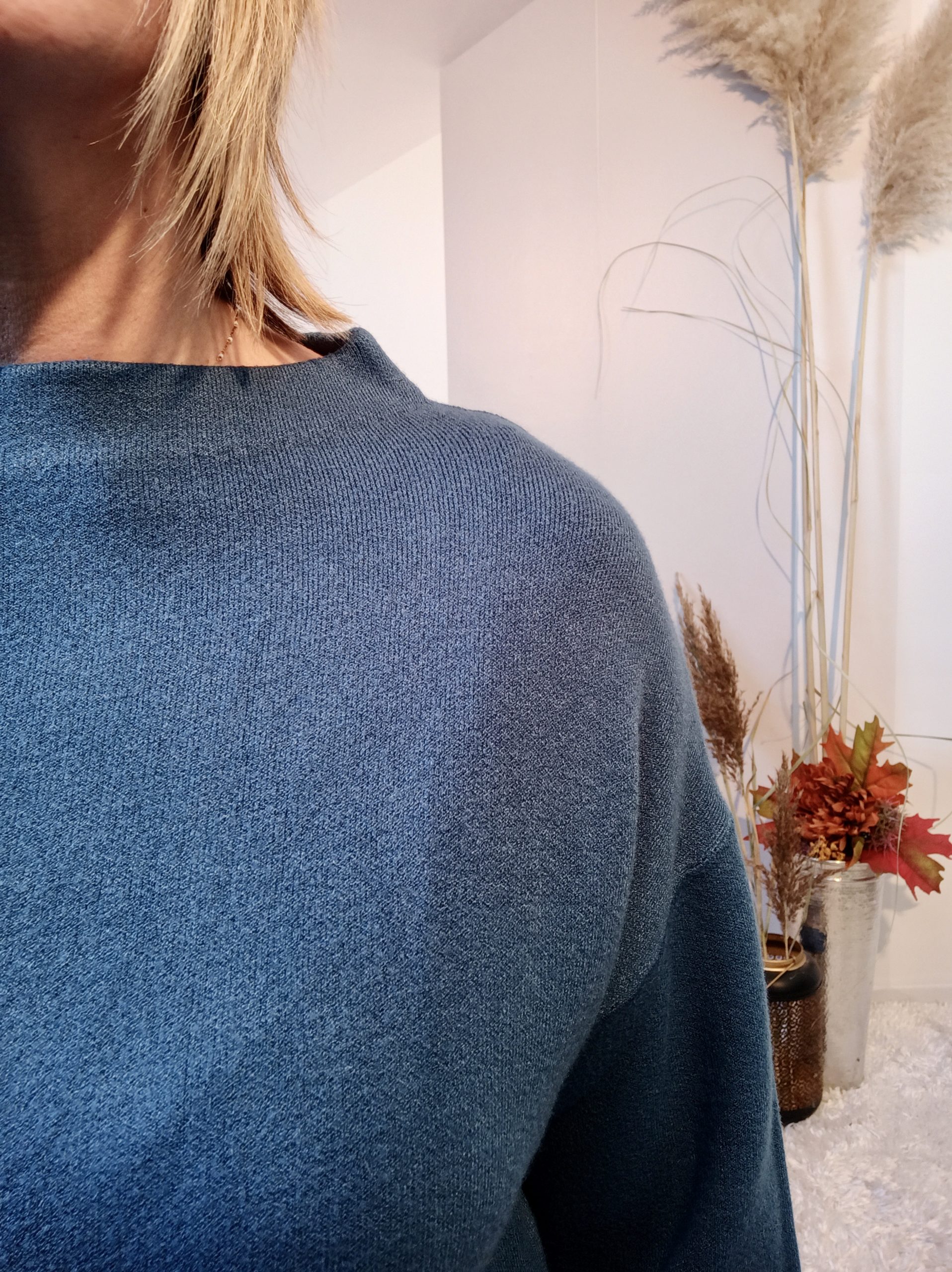 Pull Bouton Bleu Canard – Image 4