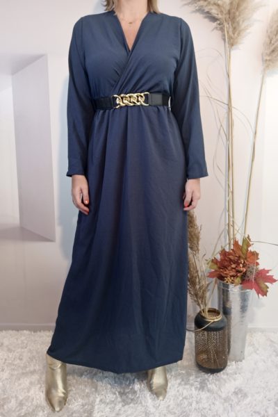 Robe Longue Ceinture Marine